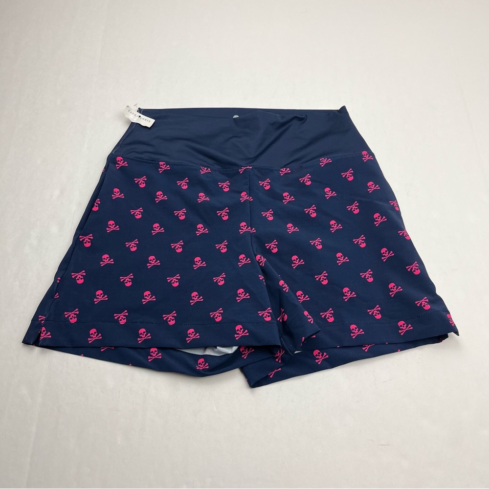 Faye + Florie‎ Navy Blue Pink Skull Crossbones Womens Size Small Short NEW